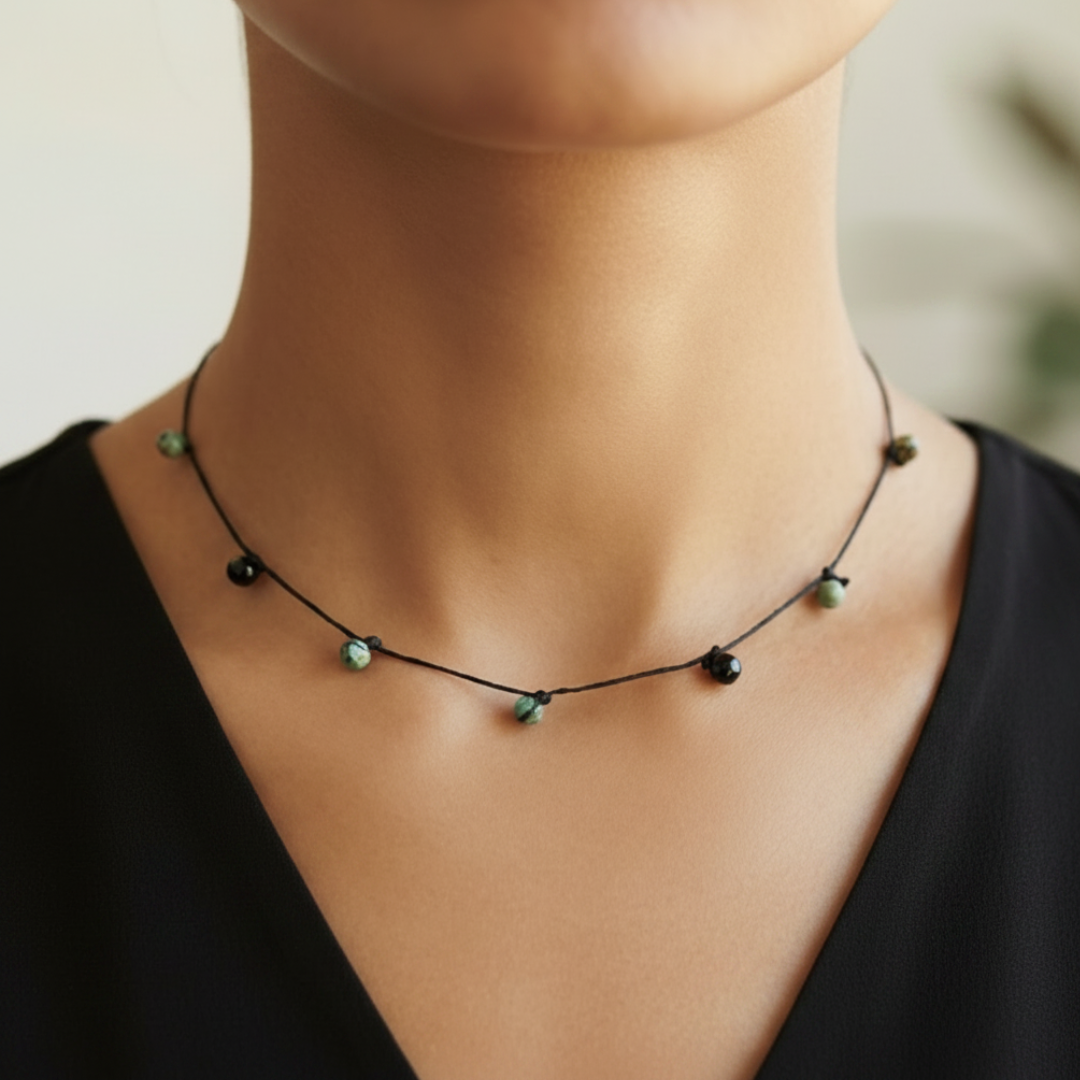 African Pine Stone Necklace