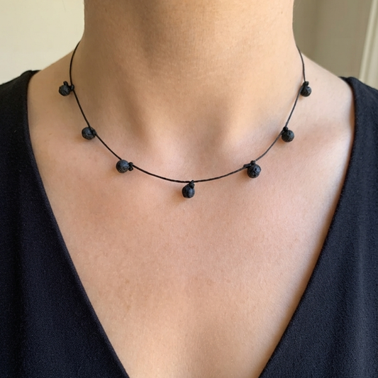 Black Lava Stone Necklace