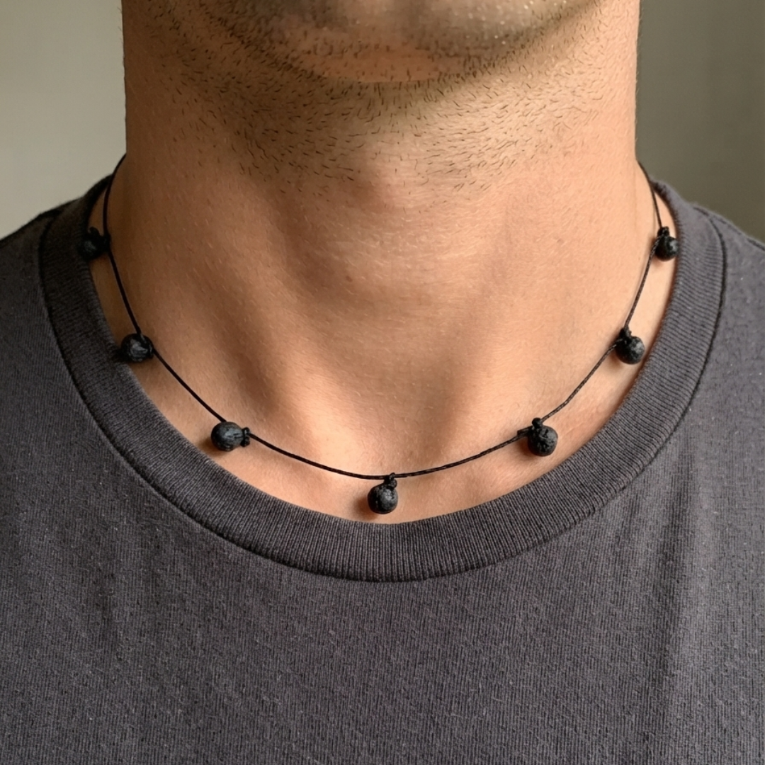 Black Lava Stone Necklace
